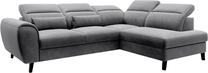 Kampinė sofa Noble Sola 6, tamsiai pilka sp., dešininė, 201 x 255 cm x 100 cm
