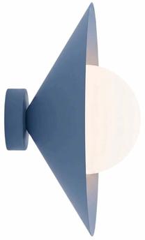 Lampa sienas Emibig Mono 1S 1879/K1S, E14, 1 x 10 W, balta krās. / zila krās., 30 x 30 cm