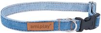 Kaklasiksna suņiem Amiplay Denim, zila krās., 200 - 350 mm x 10 mm, 20-35
