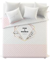 Lovatiesė Room99 Sh Living Pink & Marble, balta sp./šviesiai rožinė sp., 220 cm x 240 cm