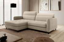 Kampinė sofa - lova Gomsi Touch 18, šviesiai ruda sp., kairinė, 165 x 228 cm x 100 cm