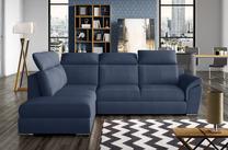 Kampinė sofa Loreto Solar 79, mėlyna sp., kairinė, 210 x 260 cm x 102 cm