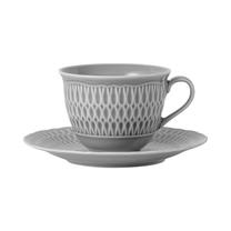 Puodelis su lėkštute Cmielow & Chodziez Sofia Grey, pilka sp., 0.25 l