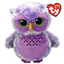 Pliušinis žaislas pelėda Meteor Beanie Boos Owlivia, violetinė sp., 15 cm