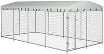 Voljeras VLX Outdoor Dog Kennel with Roof, 760 x 380 x 190 cm, cinkuotasis plienas/polietilenas