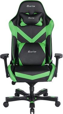 Spēļu krēsls Clutchchairz Throttle Charlie Premium, 50 x 42 x 47 - 57 cm, melna krās./zaļa krās.