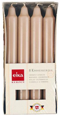 Свеча Eika, 6 час, 8 шт., коричневый цв.