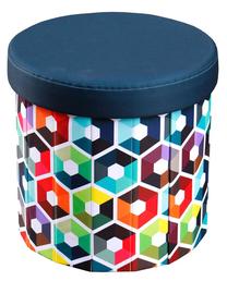 Pufas Dizzy Multi, mėlynas/įvairių spalvų, 38 cm x 38 cm x 38 cm