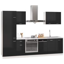 Virtuvės baldų komplektas VLX 7 Piece Set, juoda sp., 2.95 m