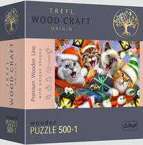 Medinė dėlionė Trefl Christmas Cats 20172, 25.4 cm x 37.5 cm, 501 vnt.