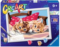 Glezna pēc numuriem Ravensburger CreArt Paint by Numbers - Two Cuddly Cats, daudzkrāsaina