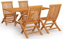 Lauko baldų komplektas VLX 5 Piece Set Solid Teak Wood, ruda sp., 4 vietų