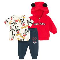 Apģērbu komplekts, neformāls pavasaris/vasara/rudens, zēniem Cool Club Mickey Mouse LCB2802003-00, krēmkrāsa/sarkana krās./zilimelns krās., 68 cm, 3 gab.