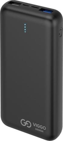 Lādētājs-akumulators (Power bank) Viggo Design, 20000 mAh, 5 W, melna krās.