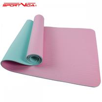Fitnesa un jogas paklājs SportVida, zila krās./rozā krās., 173 cm x 61 cm