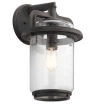 Āra sienas lampa Quintiesse Andover L, 60W, E27, IP44, melna krās., 25.4 cm x 43.7 cm