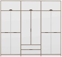 Sekcija Kalune Design Elina, balta sp./medžio sp., 52 cm x 277 cm x 253 cm