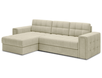 Kampinė sofa - lova Blenvi Monolith 04, smėlio sp., kairinė, 150 x 260 cm x 82 cm