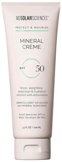 Kremas įdegio priežiūrai veidui MDSolarSciences Mineral Creme Protect & Nourish SPF50, 100 ml