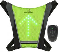 Šviesą atspindinti liemenė Maclean LED Indicator Light Vest MCE420, etileno vinilacetatas (eva)/silikonas/poliesteris, juoda sp./geltona sp.