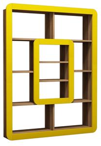 Pastatoma lentyna Kalune Design Orkide 845HCT3626, geltona sp./riešuto sp., 140 cm x 21.8 cm x 108.4 cm