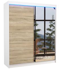 Spinta ADRK Viki, ruda sp./balta sp./rusva sp., 58 cm x 180 cm x 215 cm, su veidrodžiu
