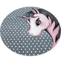 Ковер комнатные Ayyildiz Kids Unicorn, серый цв./розовый цв., 120 см x 120 см