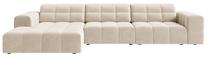 Kampinė sofa Cosmopolitan Design Chicago Bluvel 22, šviesiai smėlinė, kairinė, 167 x 294 cm x 78 cm