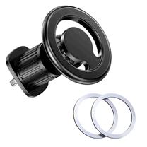 Автомобильный держатель для телефона iWear C61 Magnetic Magsafe Ring size, 90 мм x 60 мм, 0.2 кг, 4.7 - 7.2 ″, черный цв.