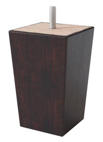 Mēbeļu kāja Sleepwell Square Legs, 6.5 cm x 6.5 cm, 12 cm, tumši brūna krās., 4 gab.