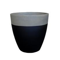 Puķu pods Domoletti RP18-045_L, cementa, Ø 40 cm, melna krās.