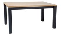 Stalas, ąžuolo sp./juoda sp., 180 cm x 90 cm x 77 cm