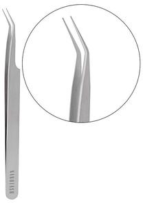 Kosmētiskā pincete, skropstām Nanolash Curved, 14.5 cm, sudraba krās.