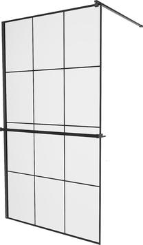 Dušas siena Mexen Kioto+ Walk-In, 120 cm x 200 cm, melna krās./rūdītais