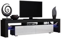 ТВ стол Pro Meble Milano 200, белый цв./черный цв., 200 см x 35 см x 45 см