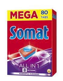 Indaplovių tabletės Somat All in One, 80 vnt.