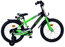 Vaikiškas dviratukas su papildomais ratukais, vaikų Volare Sportivo 31878, juoda sp./žalia sp., 18"