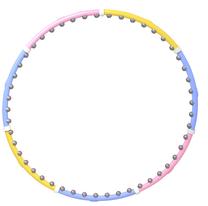 Vingrošanas riņķi VirosPro Sports LS3324, 95 cm, 0.7 kg, zila krās./dzeltena krās./rozā krās.