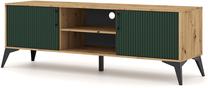 TV skapītis Lugo LU01, brūna krās./zaļa krās., 40 cm x 164.5 cm x 58.4 cm