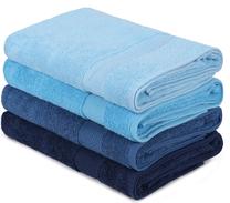 Vannas dvieļu komplekts Beverly Hills Polo Club Bath Towel Set 801, zila krās./zilimelns krās./gaiši zila krās., 140 cm x 70 cm, 4 gab.