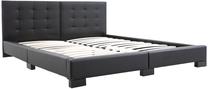Lova dvigulė VLX Faux Leather 280628, 120 x 200 cm, juoda sp., be čiužinio, su grotelėmis