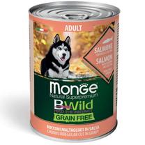 Влажный корм для собак Monge BWild Adult, овощи/лосось, 0.4 кг