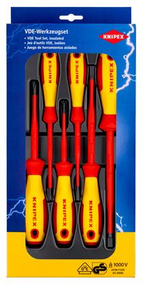 Atsuktuvų rinkinys Knipex Phillips VDE 00 20 12 V02, kryžminis/plokščias, izoliuotas, 17 cm, 6 vnt.