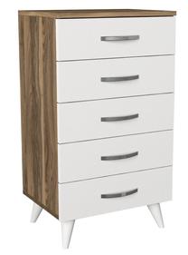 Naktinis staliukas Kalune Design Cemre 756FRN3402, balta sp./riešuto sp., 87.6 cm x 50 cm x 37.5 cm