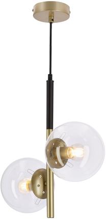Šviestuvas lubų Candellux Lighting Duo 32-48585, E14, 2 x 15 W, skaidri sp. / aukso sp.