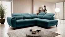 Kampinė sofa Noble Lukso 39, žalia sp., dešininė, 201 x 255 cm x 100 cm