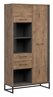 Spinta Luton S473-REG2D2S-GF/DRB, ruda sp./grafito sp., 40 cm x 100 cm x 197.5 cm