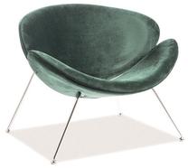 Krėslas Loft Major Velvet, žalia sp./chromo sp., 84 cm x 49 cm x 72 cm