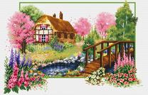 Набор для вышивки крестом Diamond Dotz Spring Cottage, многоцветный