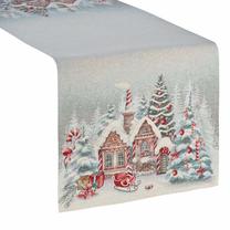 Kalėdinis stalo takelis stačiakampė, ruda/raudona/žalia, 45 x 140 cm
